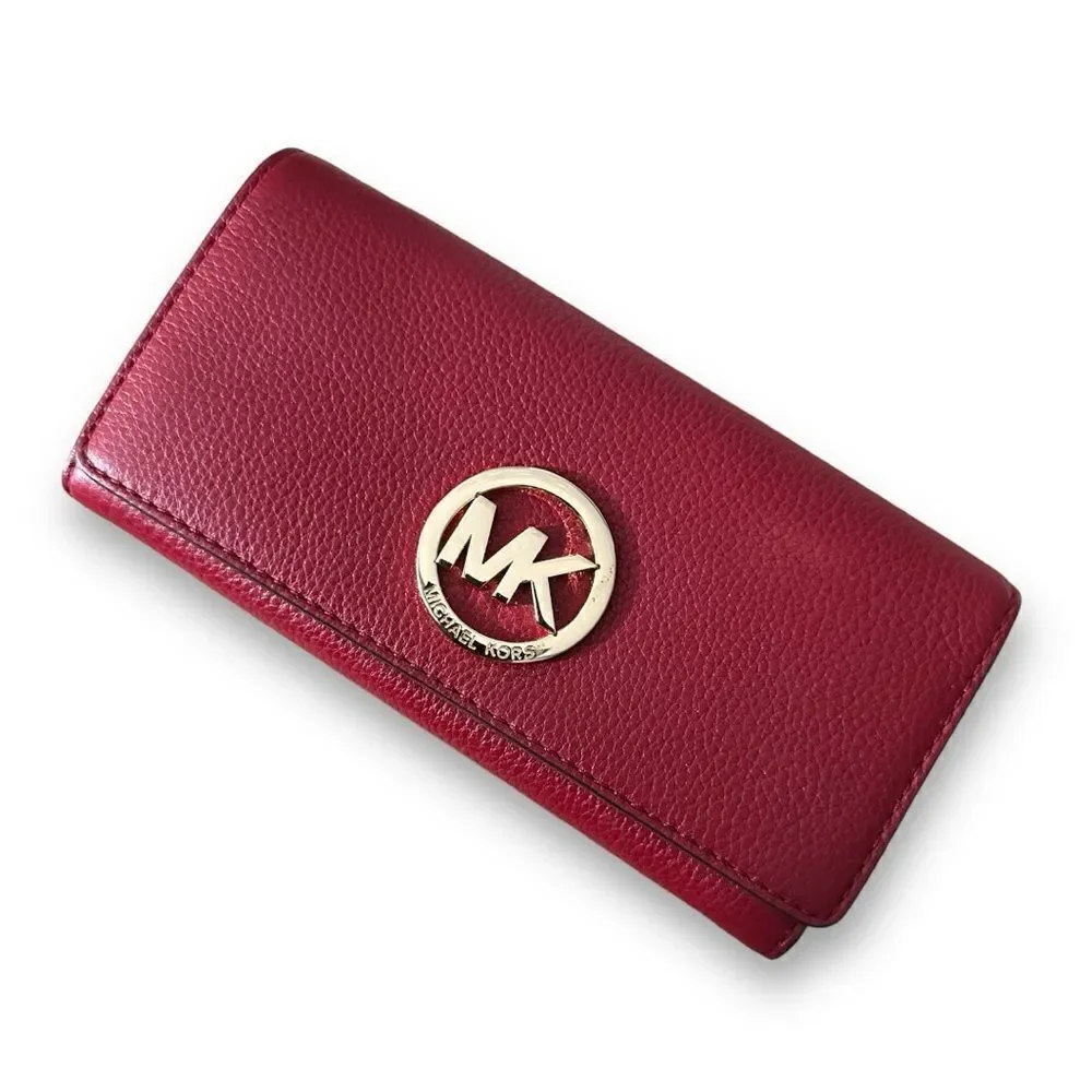 Michael Kors Fulton Flap Continental Soft Leather Wallet In Sienna